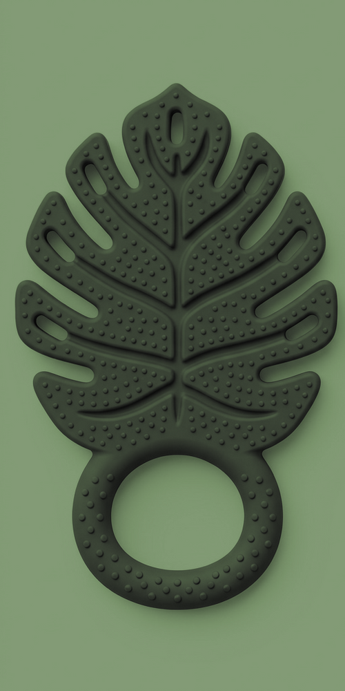 Hapai Monstera Leaf Teether - Maile Green